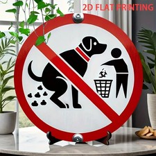 Tin Metal Signs Home D cor Funny No Dogs Pooping Allowed Red Prohibition Circle