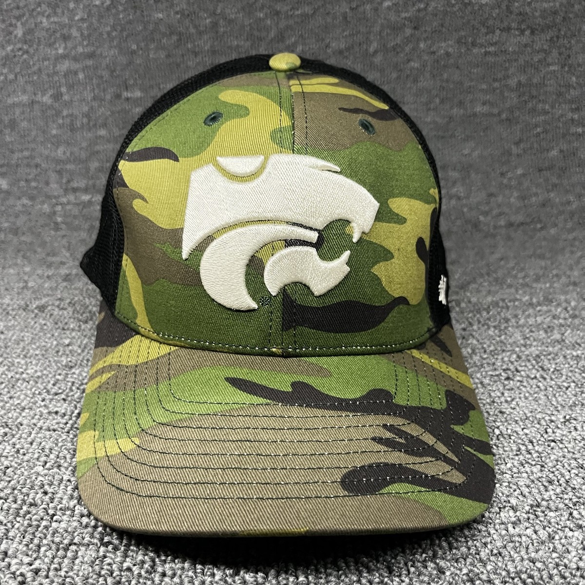 Kansas State Wildcats '47 Brand Trawler Trucker Hat Camo Black Snapback Cap