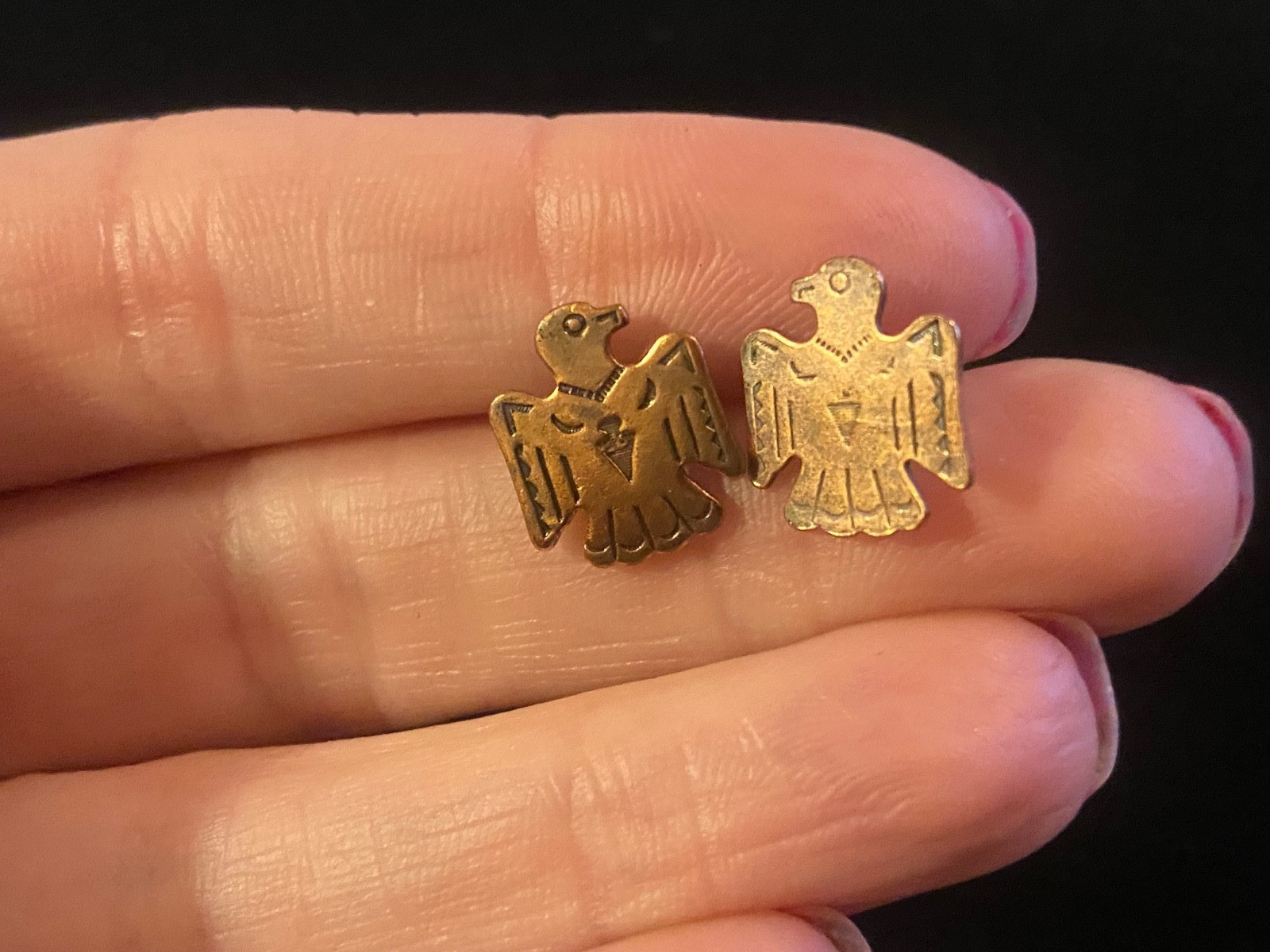 Marked solid copper tiny thunderbird Native vinta… - image 5