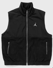 Jordan Essentials Fleece Vest Mens Medium FD8628-010 Black Full Zip