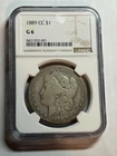 1889 CC Morgan Silver Dollar NGC G6 Nice Original Key Date