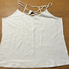 Maurices White Tank Top Cami Criss Cross Strappy Sleeveless Size 3