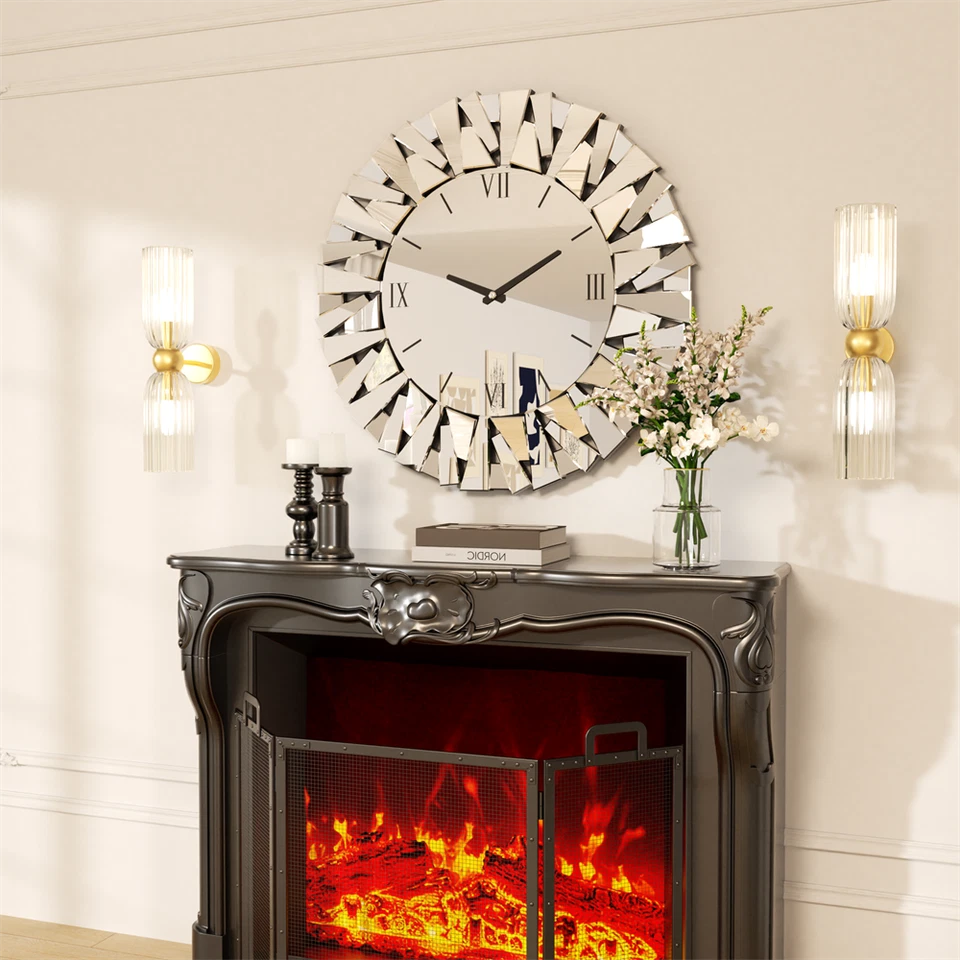 Large Wall Clock with Mirror Finishing Wall Decor Mirror Clock Anti-deformation - Image 4 of 4