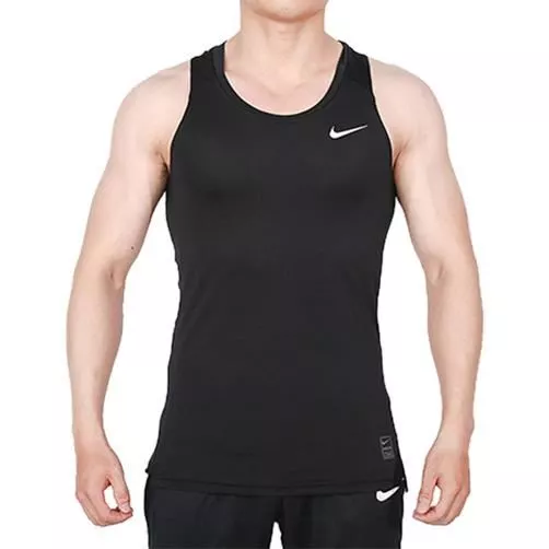 Nike Pro Men's Compression Tank Top Singlet Running Lifting Gym Fitness -  Black