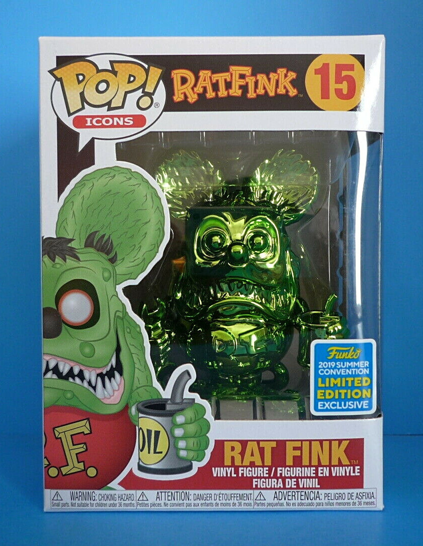 Funko Pop! Icons Green Chrome Rat Fink 2019 SDCC Shared Exclusive