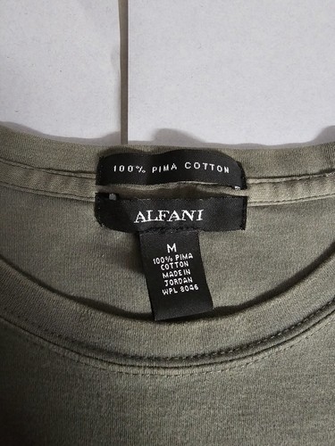 Alfani Men's Olive Green T-Shirt - Size Medium - Soft Cotton Blend - Picture 3 of 7