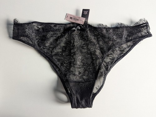 VICTORIA'S SECRET Black See Thru CHEEKY PANTIES SZ M 2016 NWT NOS Bikini Undies - Picture 2 of 7