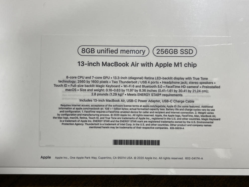 2020 Apple MacBook Air Laptop Apple M1, 13” Retina, 8GB RAM 2020 Apple MacBook Air Laptop Apple M1, 13” Retina, 8GB RAM