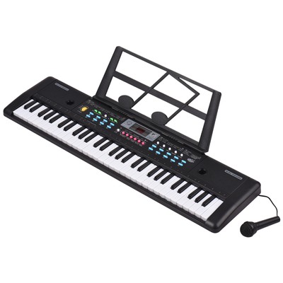 61 Tasten USB Elektronische Orgel Kinder E-Piano mit Mikrofon Schwarz M3D2