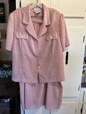 Vintage Women s Cassada 2Pc Mauve Pink Skirt Set-20W