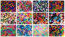 500 or 1000 Pony Beads Mixed 9x6mm Barrel Shape For Jewellery Making