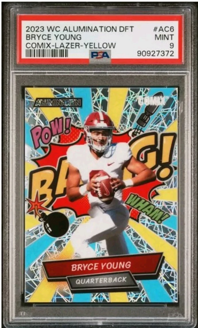 Bryce Young Wild Card Alumination Draft Comix #AC6 Lazer-Yellow