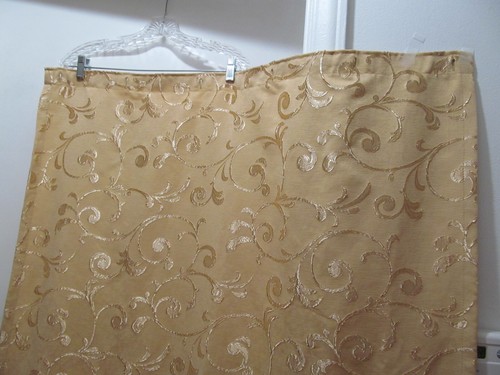 NEW JC Penney Home Collection 2 pc shower curtain & window valance Gold Scroll