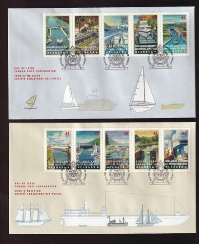 Canada FDC 1998 Canals sc#1725-1734 set of 2