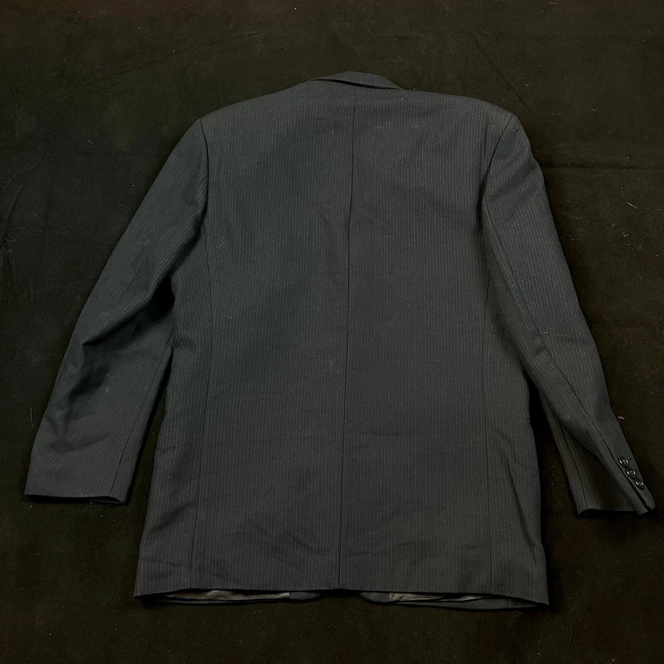 Daniel Hechter Traje Chaqueta Hombre Grande 50 Lana Negro Rayas Sólido Casual... - Imagen 2 de 4