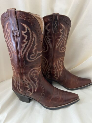Ariat Heritage Womens 10B Cowboy Brown Boots Caramel Style 10005908 NEW - Picture 3 of 12