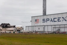 2025 January 15th 8x10 Photo SpaceX Falcon 9 Pad 39A Firefly Blue Ghost Moon