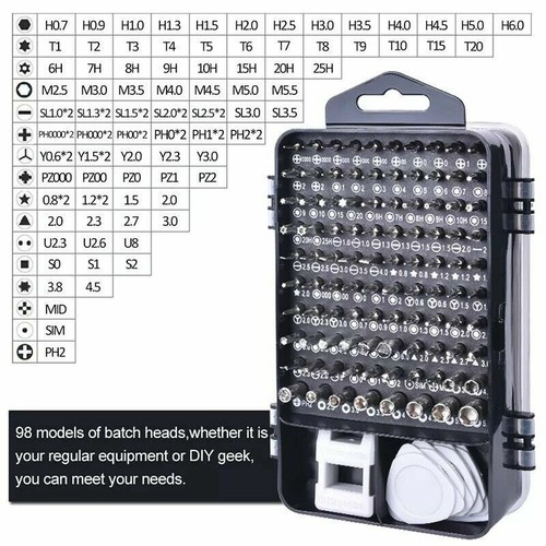 122 in 1 Magnetic Precision Screwdriver Set Computer Pc Phone Repair Tool Kit UK - Picture 5 of 12