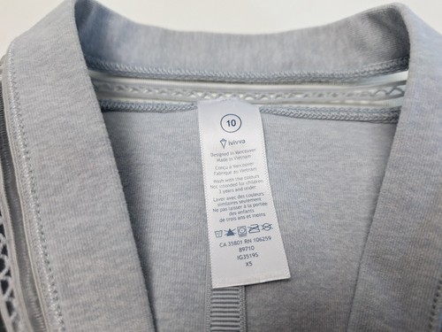 Ivivva Shirt 10 Gray Twist Front Long Sleeve Activewear h - Picture 4 of 4