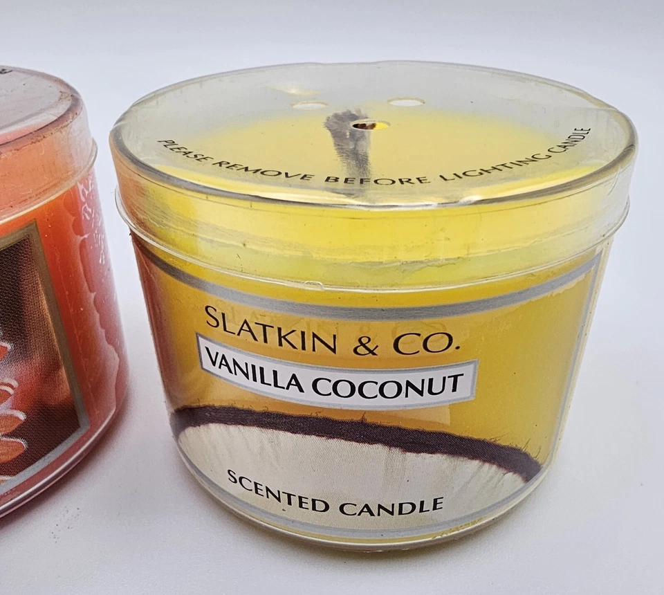 Свечи Bath Body Works Slatkin Vanilla кокосовые и тропические специи 1,6 унции 2 обета - Изображение 4 из 4