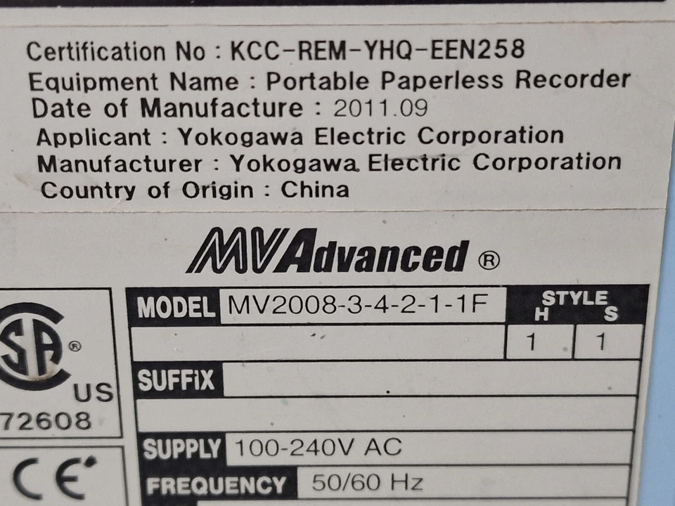 YOKOGAWA MV2000 MV2008-3-4-2-1-1F Mobile Recorder - Bild 4 von 4