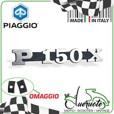 TARGHETTA LATERALE COFANO SCRITTA STEMMA FREGIO P150X PER VESPA PX 150 1978-1981