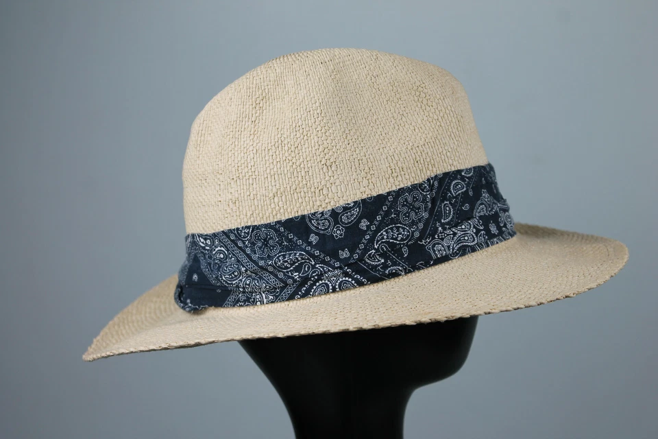 Topshop Mujer Beige/Negro Bandana Con Cordones Ala Ancha Talla Única Sombrero Floppy de Paja Foto 4 de 4