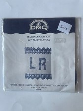 DMC Hardanger Set Pearl Cotton weiß/blau Serviette