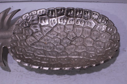 Pineapple Shaped Metal Trinket tray Decorative Plate Platter Silver Color 13" - Picture 5 of 8