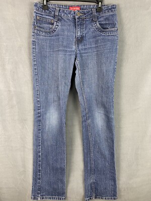 Hot Bottoms Jeans Women 14 Blue Regular Straight Cut Medium Wash Denim Pockets