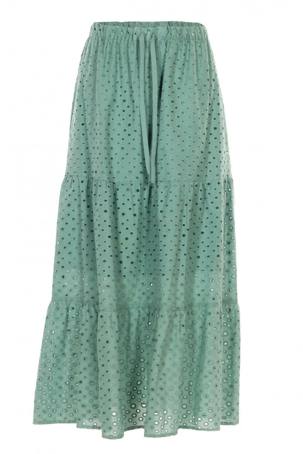 Elegant Fashion Skirt Floor- Lenght Green Of Cotton Fashionable NEW