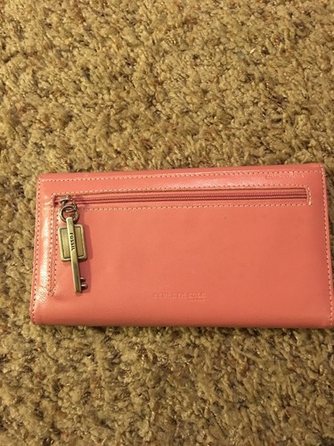 Kenneth Cole New York Polished Leather Checkbook Wallet, Ballet Pink - Picture 2 of 5
