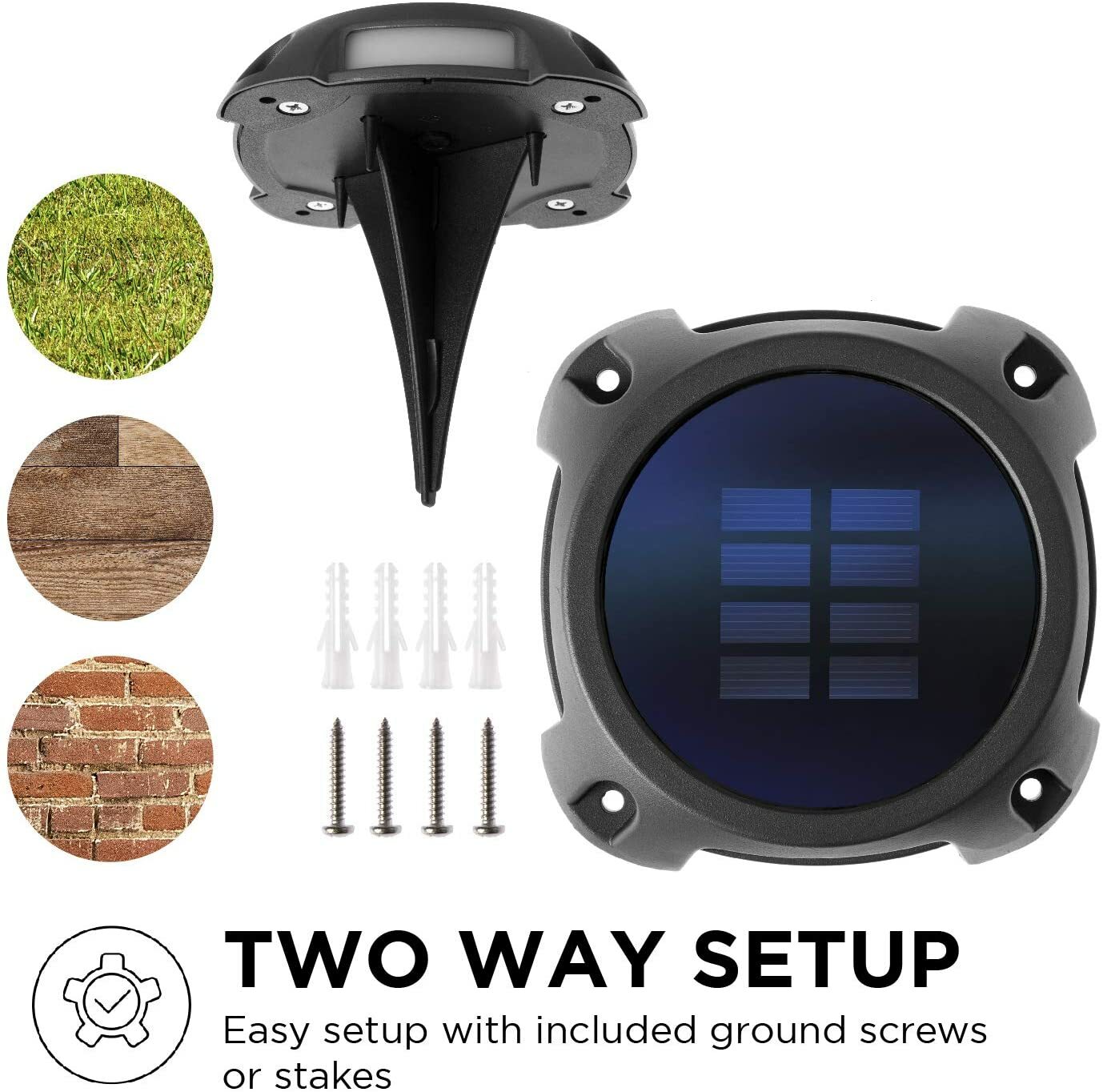 4PK Home Zone Security Solar Deck Lights Outdoor Weatherproof LED