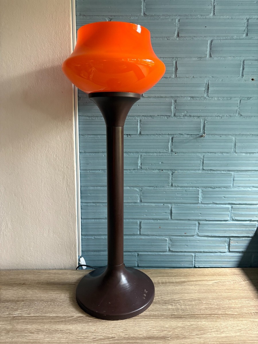 Vintage Mid Century Floor Space Age Lamp Orange Atomic Design