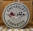 Chevrolet Corvette Metal Sign Garage Vintage Style Wall Decor Parts Gas Oil Bar