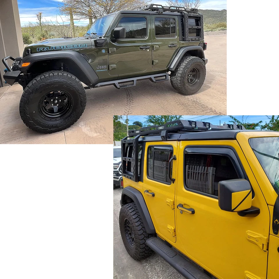 Vijay For 18-25 Jeep Wrangler JL Roof Rack Cargo Luggage Carrier W/Lights&Ladder Foto 2 de 4