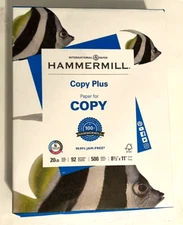  Copy Plus Paper 8.5" x 11" Copy Plus Hammermill, 20 lbs., 92 Brightness 1 Ream