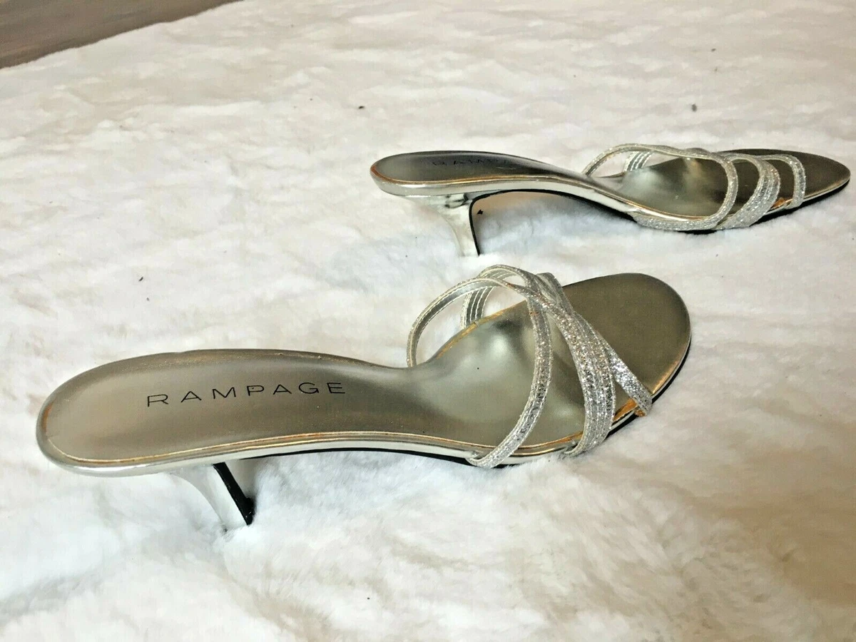 Rampage Silver Dress Heels Size 10 eBay