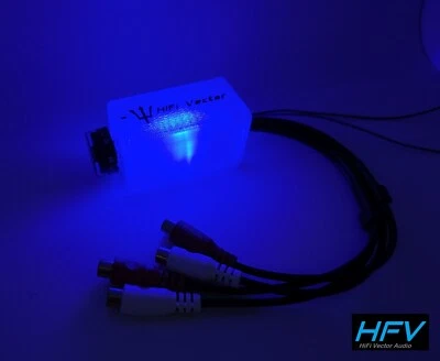 HIFI VECTOR Transparent LED Subwoofer amplifier RCA level Remote Bass Knob control BLUE