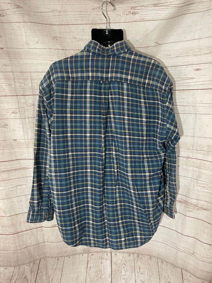 Camisa informal High Sierra para hombre azul a cuadros 100 % algodón con botones talla L Foto 2 de 4