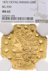 Photo of a 1872 California Fractional Gold from an eBay sale