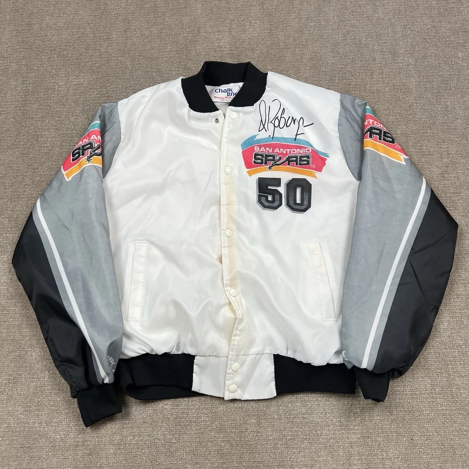 Vintage 90s Chalk Line David Robinson San Antonio Spurs Fanimation Jacket Mens L - Image 3 of 4