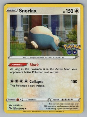 SNORLAX 055 R POKEMON HOLO NM PGO N-DESIGN INC.?_.