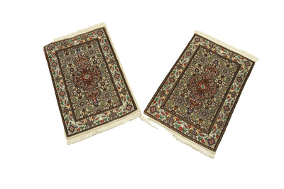 2 x Handgeknüpfter Orientteppich Moud   Auto Fußmatten( 60 X 40 CM)   Neu Top