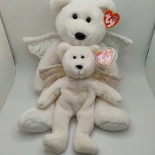 New With Tags TY Beanie Buddy Set Herald the Angel Bear W Beanie Baby Plushie