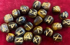 Jeu complet de runes oeil de tigre 25 pièces