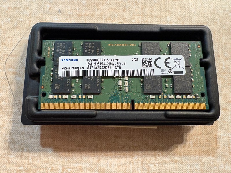 Two (32GB) Samsung M471A2K43DB1-CTD 16GB 2Rx8 PC4-2666V-SE1-11