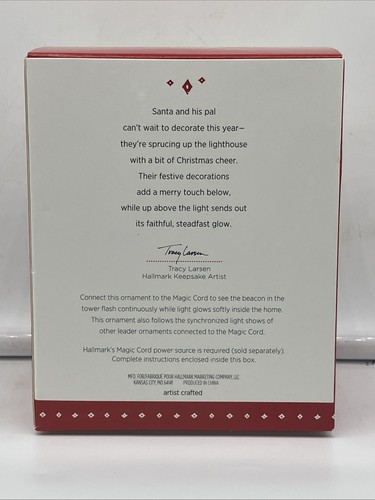 Hallmark Keepsake Holiday Lighthouse #4 2015 serie Lighthouse Santa - Imagen 2 de 4