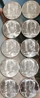 1964 Kennedy Half Dollars - 10 Each - 90% Silver - Lightly Circulated