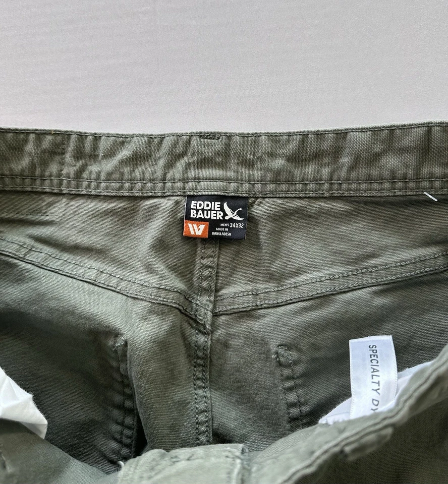 Pantalones chinos/utilitarios verdes EDDIE BAUER para hombre talla 34x32 ropa de trabajo Foto 4 de 4